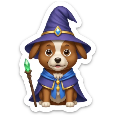 Dog wizard sticker
