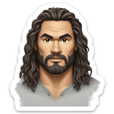 realistic jason momoa wearing tee sticker