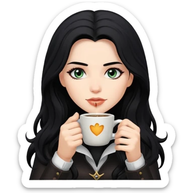 yennefer drinking coffee sticker