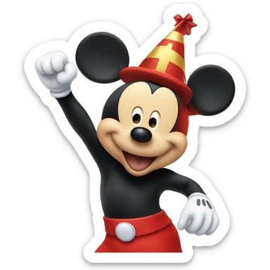 Mickey Mouse cheering for Joy ￼ sticker