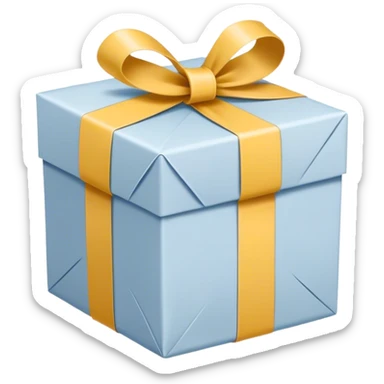 A neatly wrapped package with a ribbon partially tied, indicating something is coming soon. The design is clean, minimal, and modern, in a flat illustration style, ideal for an empty state UI. sticker