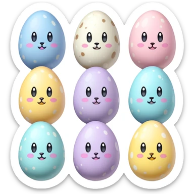 cute easter eggs sticker