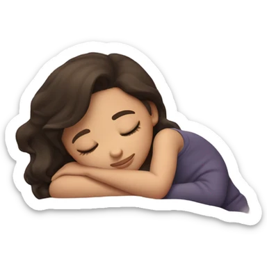 Brunette girl sleeping sticker