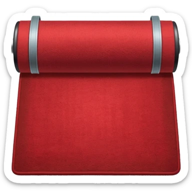  A full red rug, rolled up, once sticker
