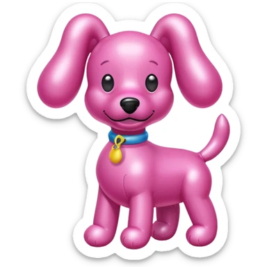 Pink balloon animal dog sticker