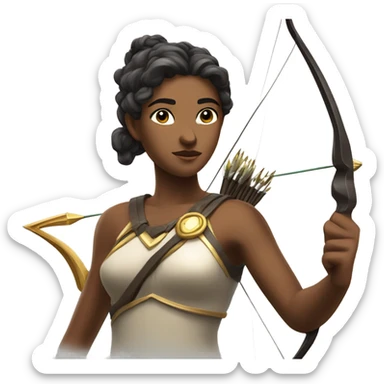 Artemis with bow and arrow sticker