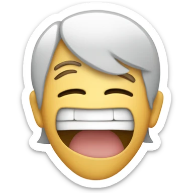 Hands over mouth covering a laugh  sticker