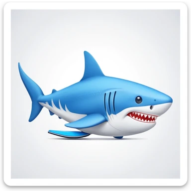 Un tiburón con zapatillas nike azules sticker