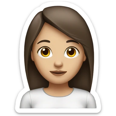 brunette girl with brown eyes and straight hair sticker