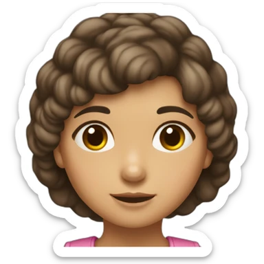 Niña morena pelo largo colocho sticker