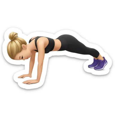 a white girl doing wall push ups sticker
