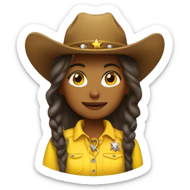 cowgirl in yellow  sticker