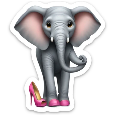 an elephant with high heels in a dress wearing very high heels sticker
