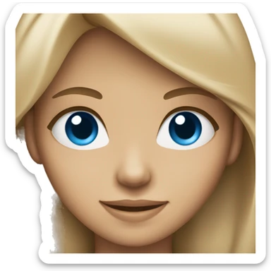 smiling girl with blue eyes tan skin sticker