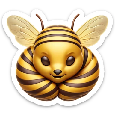 Meme-Worthy Cute Sleeping Hornet Portrait Emoji, Head resting peacefully with a contented smile, showcasing a compact, striped body with softly closed wings and eyes gently closed in serene slumber, Simplified yet adorably endearing features, highly detailed, glowing with a soft, drowsy glow, high shine, relaxed and utterly lovable, stylized with an air of playful laziness, soft glowing outline, capturing the essence of a sleeping hornet that feels destined to become the next viral icon of adorable rest! sticker