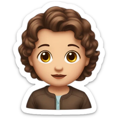 Baby with brune hair sticker