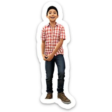 smiling boy outdoors in shirt sticker