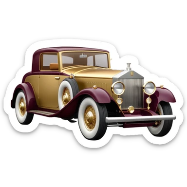 Gold silver wine 1932 Rolls Royce coupe hotrod sticker