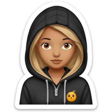 Sp5der hoodie with a girl wearing it sticker