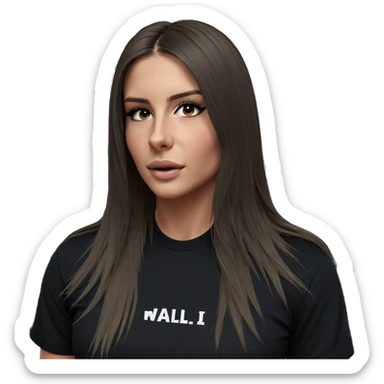 girl in black shirt sticker