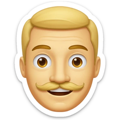 classic yellow face smiling with a mustache sticker