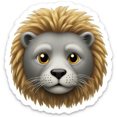 seal with a lion's mane sticker