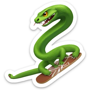 Snake hitting a kickflip sticker