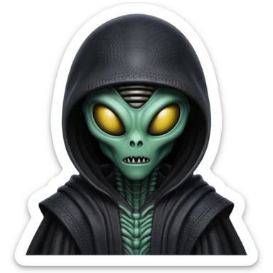 a xenomorph from aliens wearing a robe sticker