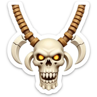 barbarian necklace object icon, necklace made of bones and fangs, rugged tribal jewelry, 3D cartoon, mobile game icon style, centered, clean background, no text, no watermark sticker