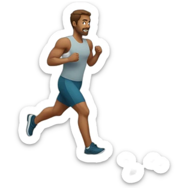 white man doing cardio sticker