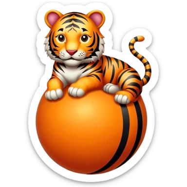 Vintage circus tiger on ball sticker