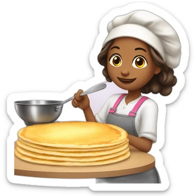 bigoudene girl making crepes sticker