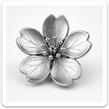 sakura cherry blossom, chrome style sticker