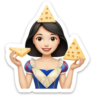 Happy Snow White with triangle cheese sticker
