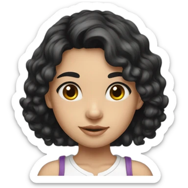 A beautiful black haired Solvak girl who studies anatomy sticker