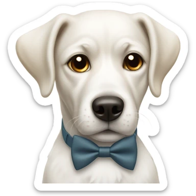White dog with bow tie  sticker
