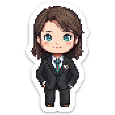 simple chibi office worker in business casual sticker