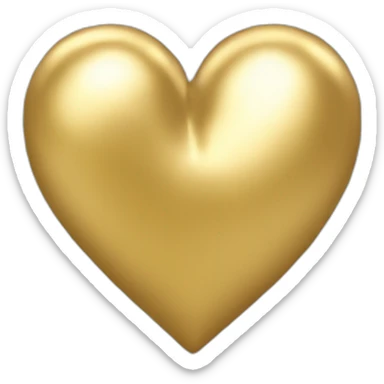 3D gold heart sticker