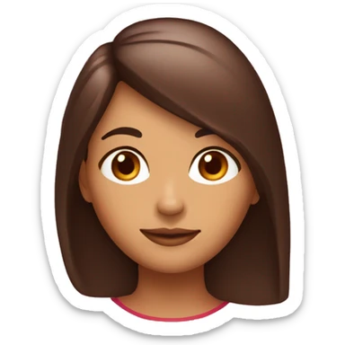 chica de apariencia de 16 años pelo color chocolate rojiso  sticker