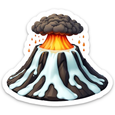 Volcano but with only white liquid erupting and no lava and no water vapour sticker