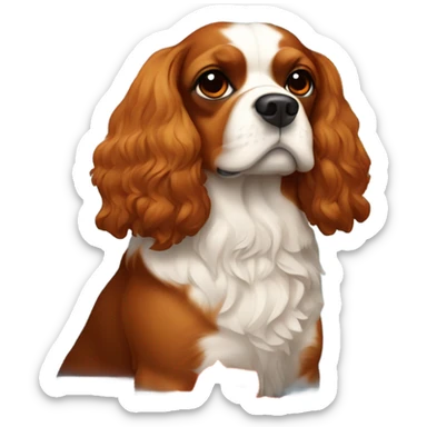 Cavalier with autumn leaves  sticker