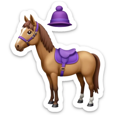 horse with purple hat sticker