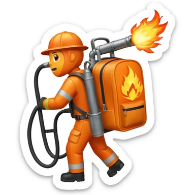 flame thrower with backpack sticker