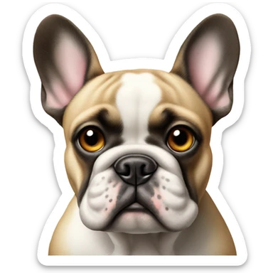 realistic French boldog staring at viewer sticker