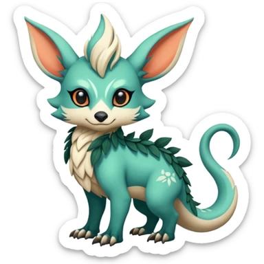 Cool cute fantasy Fionbri-Vernid-creature by griffsnuff & LiLaiRa & Falvie full body sticker