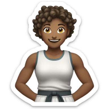 happy fighter girl sticker