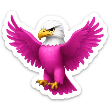 Hot pink sparkly bald eagle  sticker