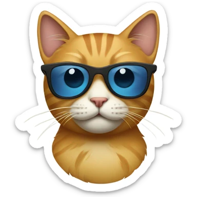 Cat with sunglasses sticker