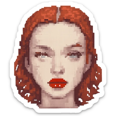 Add shine to the red lipstick, keep the transparent background. sticker