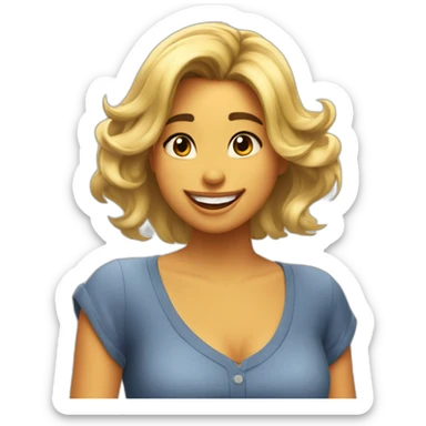 chica cabello corto lacio sonriendo imagen tipo disney pixas sticker